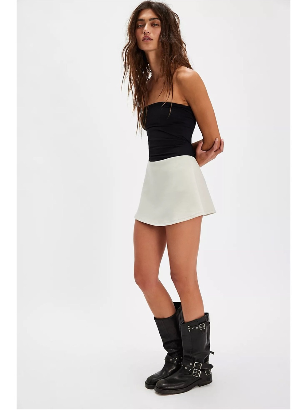 NWT Geel Aria Micro Mini Skirt Stone Cream Small - Picture 3 of 16
